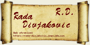 Rada Divjaković vizit kartica